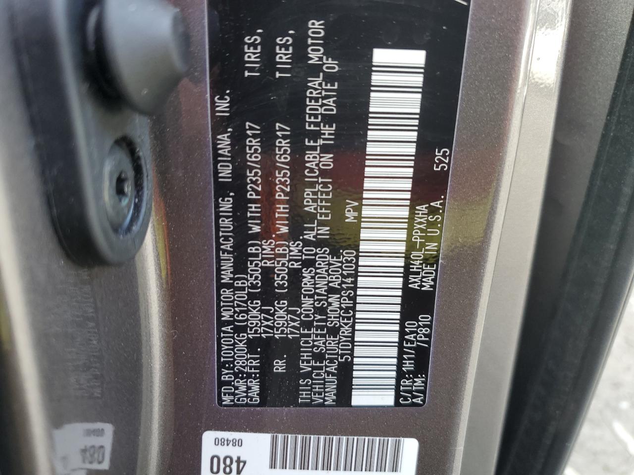 Photo 12 VIN: 5TDYRKEC1PS141030 - TOYOTA SIENNA 