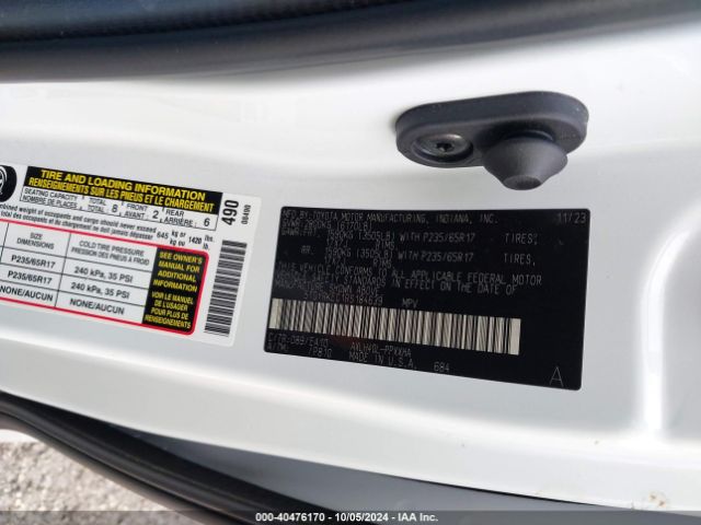 Photo 8 VIN: 5TDYRKEC1RS184639 - TOYOTA SIENNA 