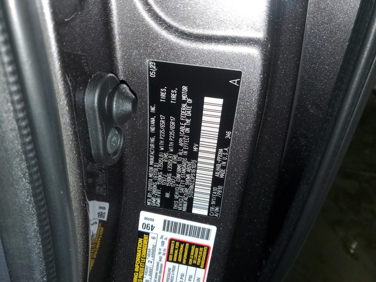 Photo 12 VIN: 5TDYRKEC3PS161070 - TOYOTA SIENNA 