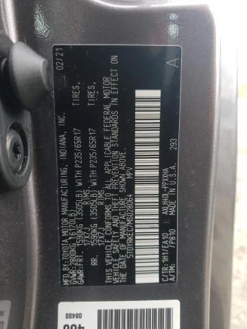 Photo 12 VIN: 5TDYRKEC7MS028064 - TOYOTA SIENNA XLE 