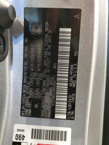 Photo 12 VIN: 5TDYRKEC8NS083771 - TOYOTA SIENNA XLE 