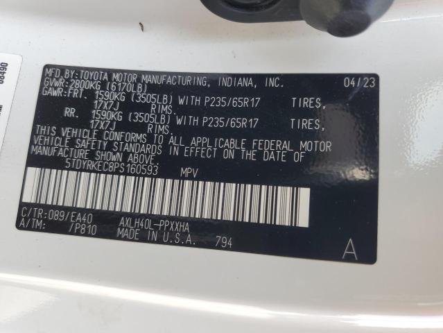 Photo 12 VIN: 5TDYRKEC8PS160593 - TOYOTA SIENNA XLE 