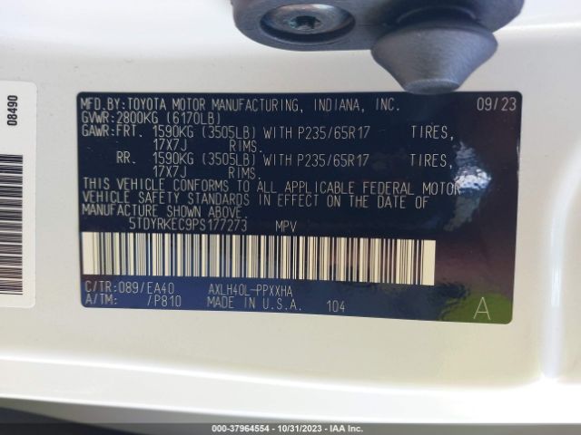 Photo 8 VIN: 5TDYRKEC9PS177273 - TOYOTA SIENNA 