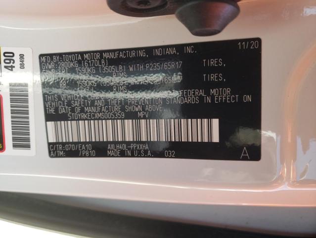 Photo 9 VIN: 5TDYRKECXMS005359 - TOYOTA SIENNA XLE 