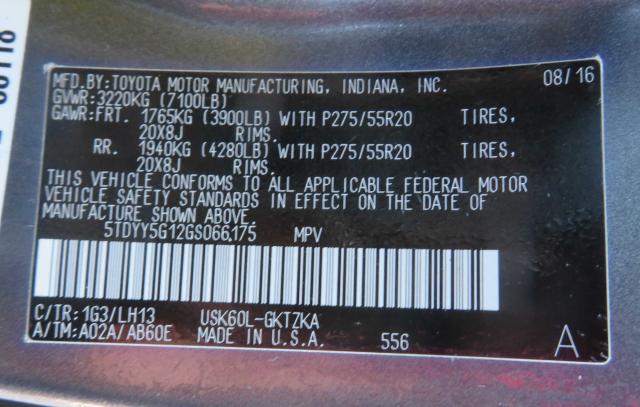 Photo 9 VIN: 5TDYY5G12GS066175 - TOYOTA SEQUOIA PL 