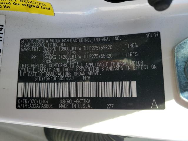 Photo 12 VIN: 5TDYY5G13FS056723 - TOYOTA SEQUOIA PL 