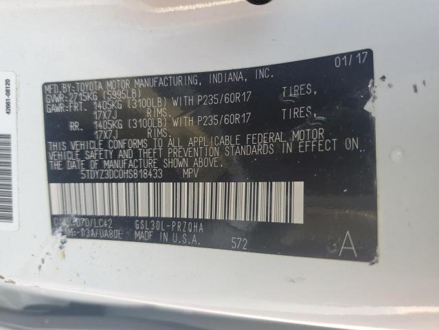 Photo 13 VIN: 5TDYZ3DC0HS818433 - TOYOTA SIENNA XLE 