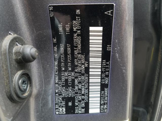 Photo 9 VIN: 5TDYZ3DC1HS793817 - TOYOTA SIENNA XLE 