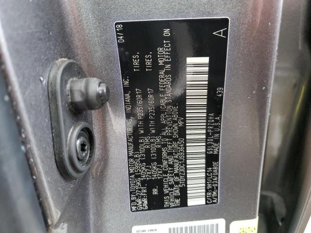 Photo 12 VIN: 5TDYZ3DC1JS936450 - TOYOTA SIENNA XLE 