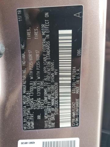 Photo 13 VIN: 5TDYZ3DC1KS992938 - TOYOTA SIENNA XLE 