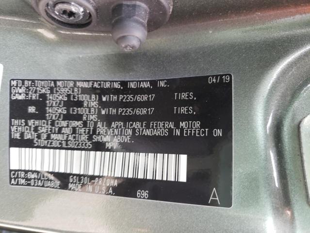 Photo 9 VIN: 5TDYZ3DC1LS023335 - TOYOTA SIENNA XLE 