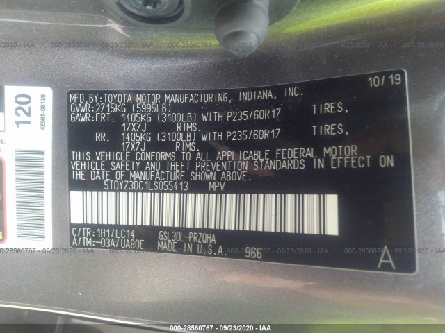 Photo 8 VIN: 5TDYZ3DC1LS055413 - TOYOTA SIENNA 