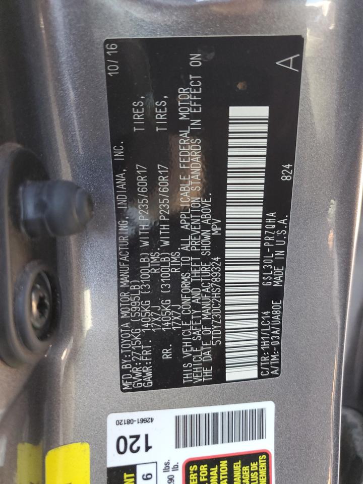 Photo 13 VIN: 5TDYZ3DC2HS789324 - TOYOTA SIENNA 