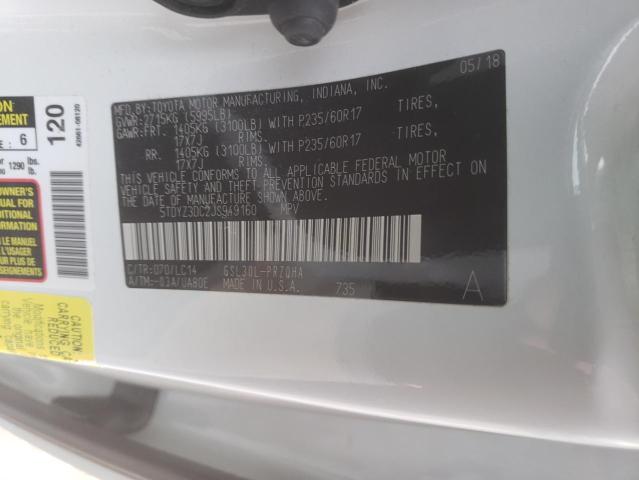 Photo 9 VIN: 5TDYZ3DC2JS949160 - TOYOTA SIENNA XLE 