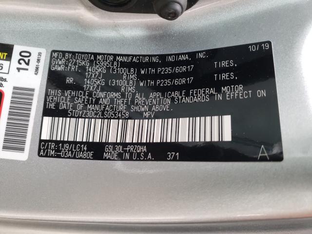 Photo 9 VIN: 5TDYZ3DC2LS053458 - TOYOTA SIENNA XLE 