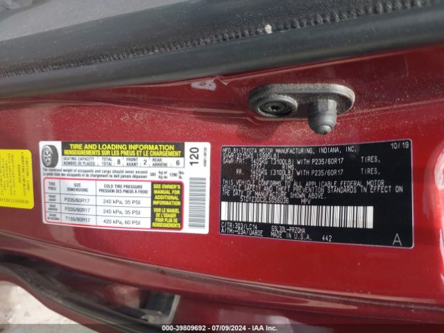 Photo 8 VIN: 5TDYZ3DC2LS056036 - TOYOTA SIENNA 