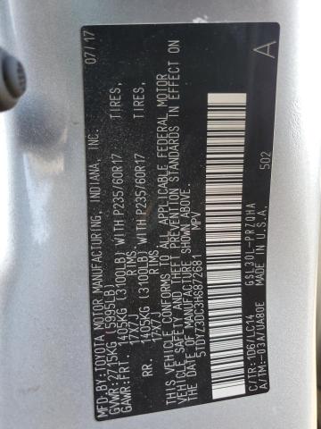 Photo 13 VIN: 5TDYZ3DC3HS872681 - TOYOTA SIENNA XLE 