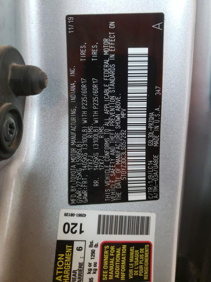 Photo 13 VIN: 5TDYZ3DC3LS057292 - TOYOTA SIENNA 