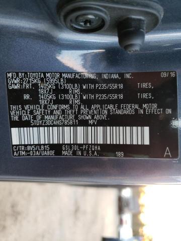 Photo 9 VIN: 5TDYZ3DC4HS785811 - TOYOTA SIENNA XLE 