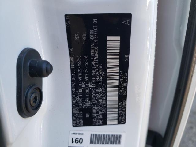 Photo 9 VIN: 5TDYZ3DC4LS031722 - TOYOTA SIENNA XLE 