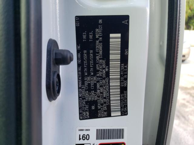 Photo 9 VIN: 5TDYZ3DC5HS834465 - TOYOTA SIENNA XLE 