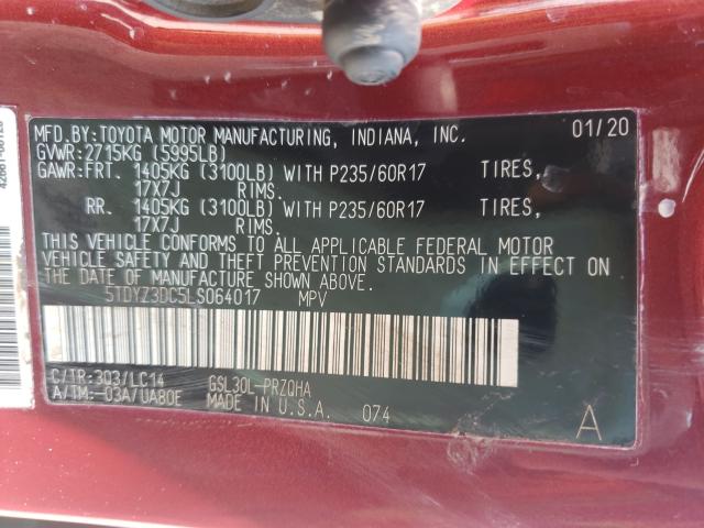 Photo 9 VIN: 5TDYZ3DC5LS064017 - TOYOTA SIENNA XLE 