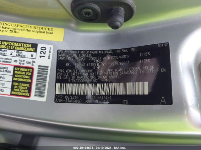 Photo 8 VIN: 5TDYZ3DC6HS897302 - TOYOTA SIENNA 