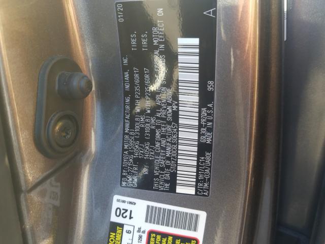 Photo 9 VIN: 5TDYZ3DC6LS063457 - TOYOTA SIENNA XLE 