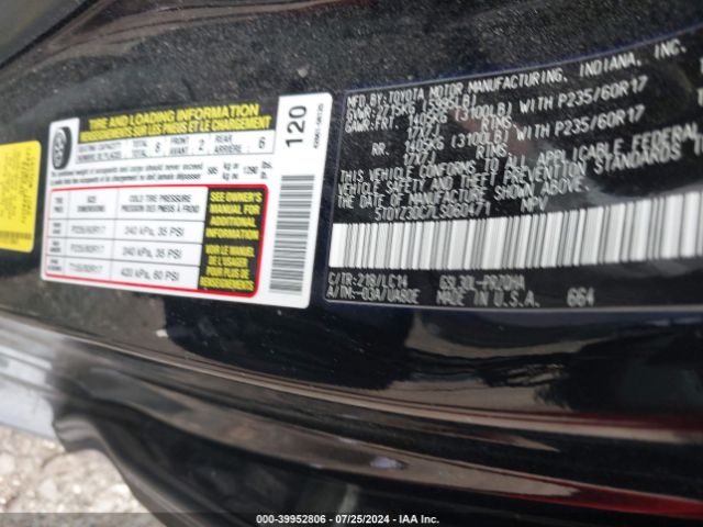 Photo 8 VIN: 5TDYZ3DC7LS060471 - TOYOTA SIENNA 