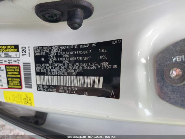 Photo 8 VIN: 5TDYZ3DC8HS843323 - TOYOTA SIENNA 