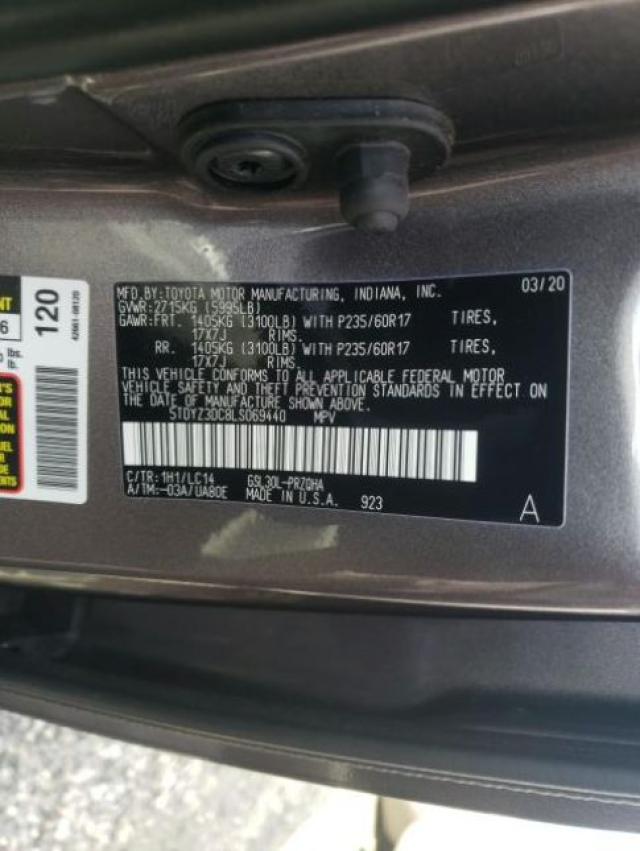 Photo 9 VIN: 5TDYZ3DC8LS069440 - TOYOTA SIENNA XLE 