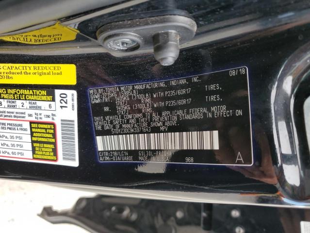 Photo 9 VIN: 5TDYZ3DC9KS971643 - TOYOTA SIENNA XLE 