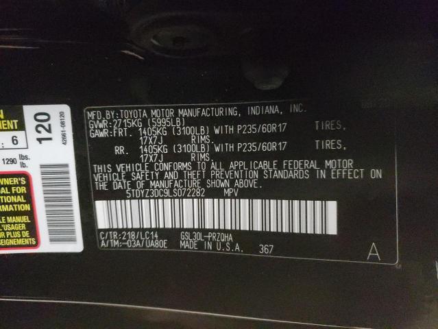 Photo 9 VIN: 5TDYZ3DC9LS072282 - TOYOTA SIENNA XLE 