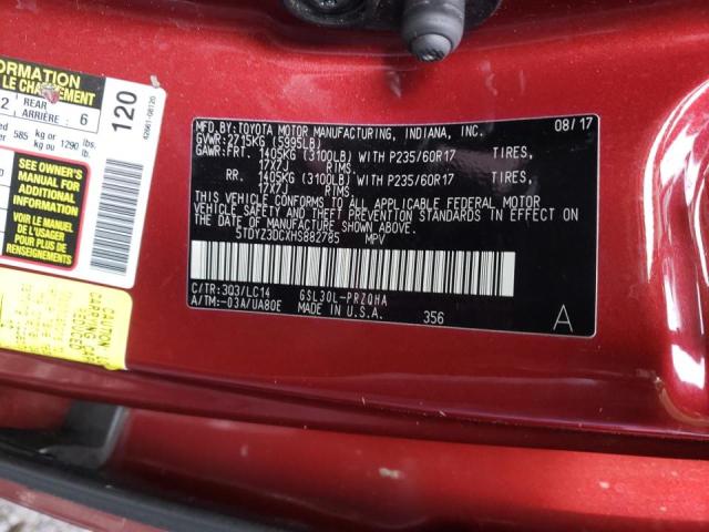 Photo 9 VIN: 5TDYZ3DCXHS882785 - TOYOTA SIENNA XLE 