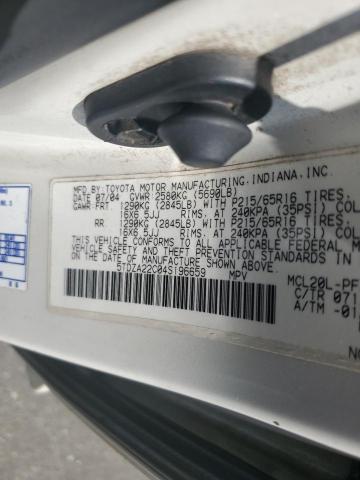 Photo 12 VIN: 5TDZA22C04S196659 - TOYOTA SIENNA XLE 