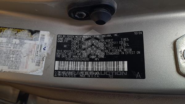 Photo 2 VIN: 5TDZA22C05S246283 - TOYOTA SIENNA 