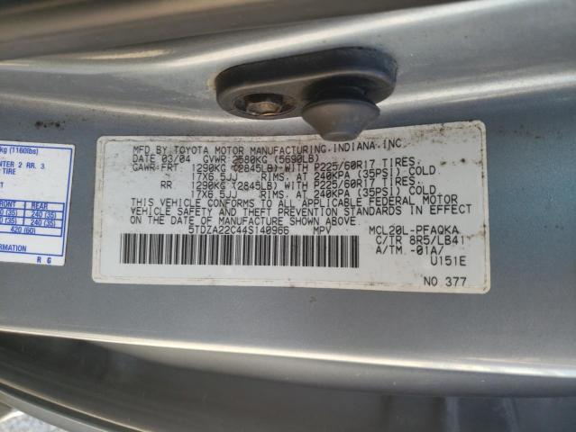 Photo 12 VIN: 5TDZA22C44S140966 - TOYOTA SIENNA XLE 