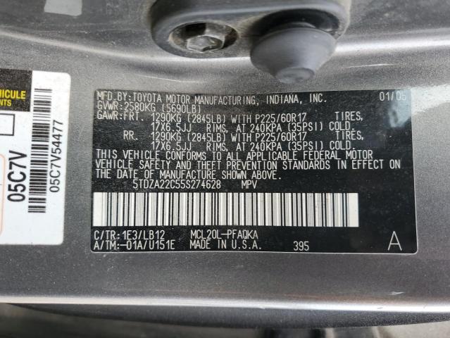 Photo 12 VIN: 5TDZA22C55S274628 - TOYOTA SIENNA XLE 