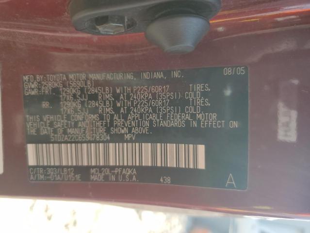 Photo 12 VIN: 5TDZA22C65S378304 - TOYOTA SIENNA XLE 