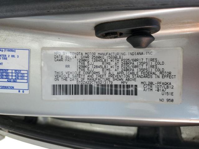 Photo 12 VIN: 5TDZA22C74S213179 - TOYOTA SIENNA XLE 