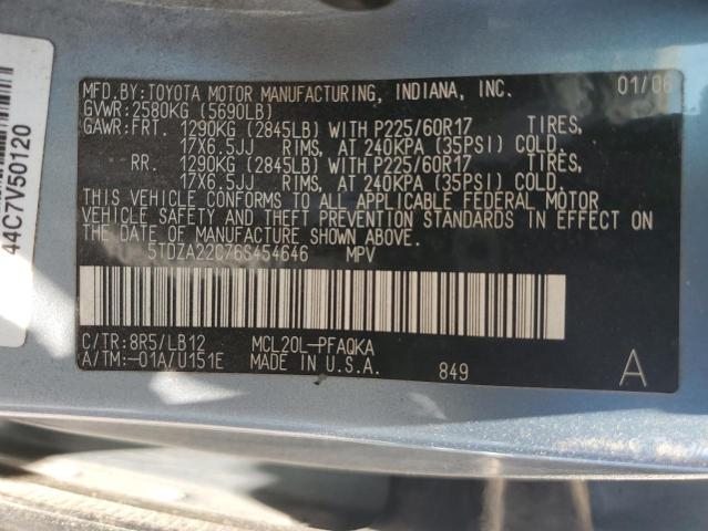 Photo 12 VIN: 5TDZA22C76S454646 - TOYOTA SIENNA XLE 