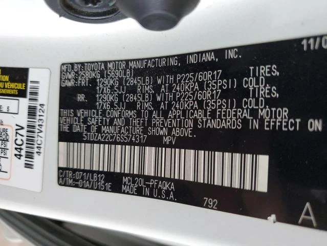 Photo 12 VIN: 5TDZA22C76S574317 - TOYOTA SIENNA XLE 