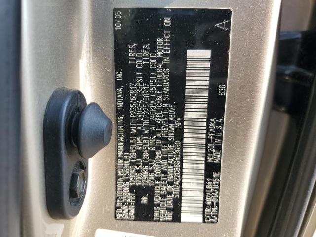 Photo 12 VIN: 5TDZA22C86S403690 - TOYOTA SIENNA XLE 