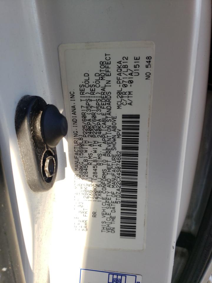 Photo 12 VIN: 5TDZA22CX4S074682 - TOYOTA SIENNA 