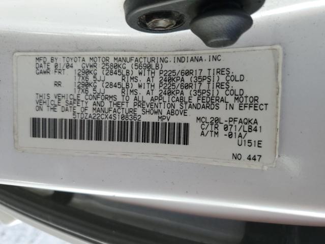 Photo 13 VIN: 5TDZA22CX4S108362 - TOYOTA SIENNA XLE 