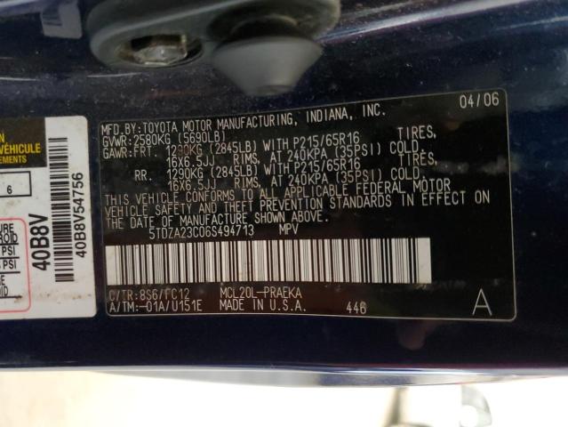 Photo 12 VIN: 5TDZA23C06S494713 - TOYOTA SIENNA CE 