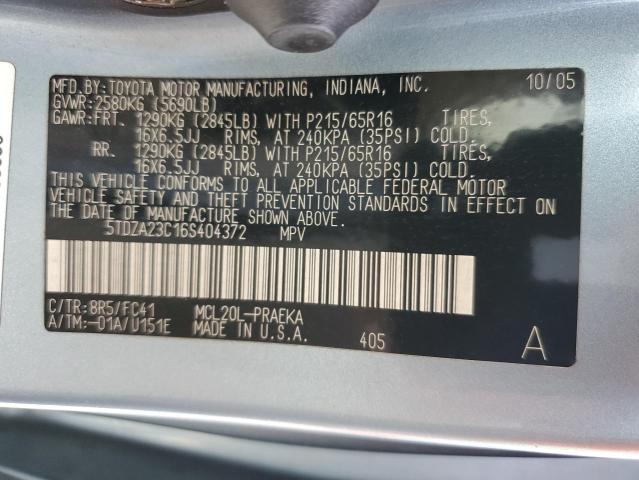 Photo 12 VIN: 5TDZA23C16S404372 - TOYOTA SIENNA CE 