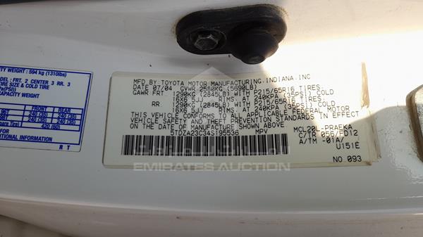 Photo 3 VIN: 5TDZA23C34S195536 - TOYOTA SIENNA 