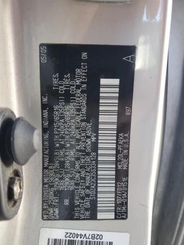 Photo 12 VIN: 5TDZA23C35S334128 - TOYOTA SIENNA CE 