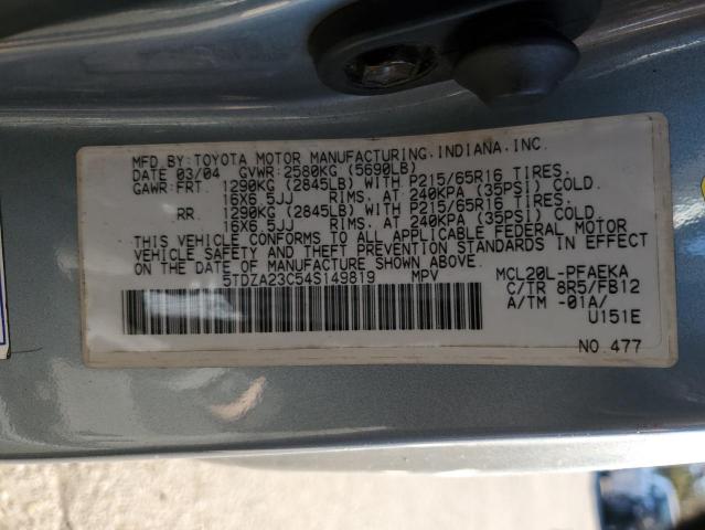 Photo 12 VIN: 5TDZA23C54S149819 - TOYOTA SIENNA CE 